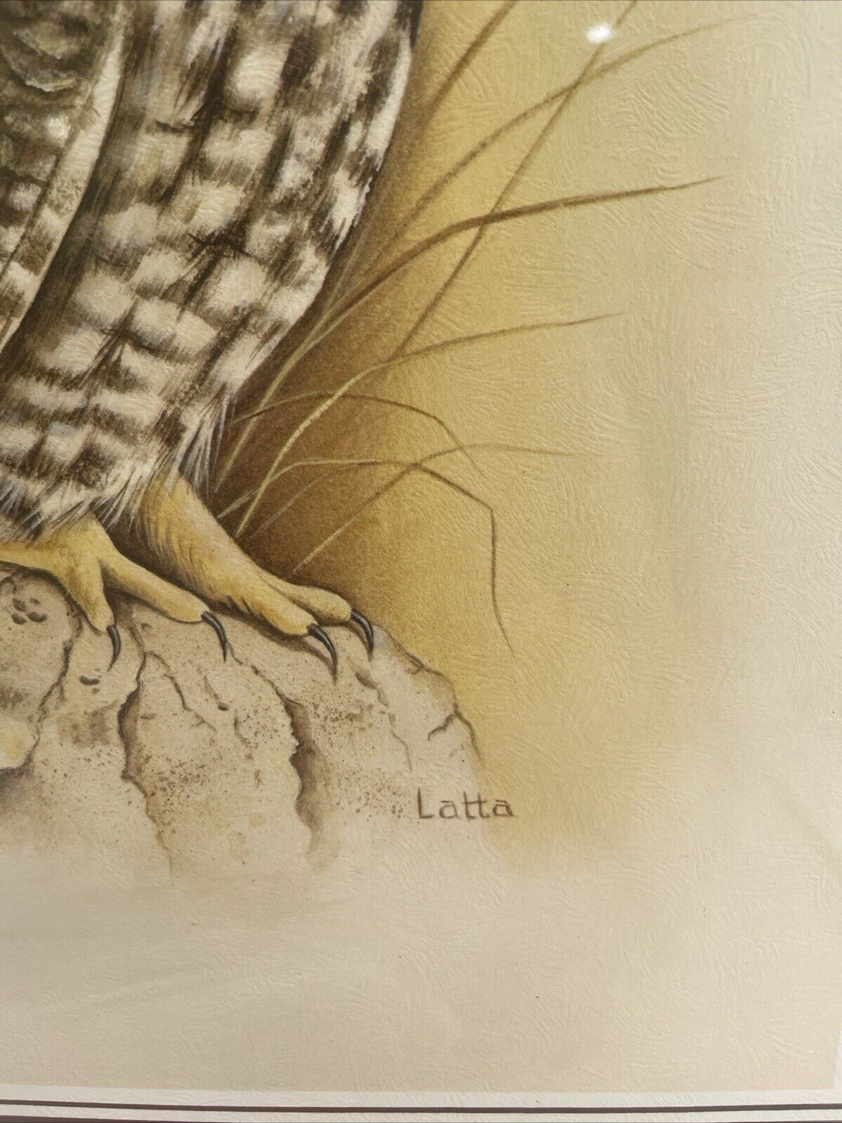 Vintage Great Horned Owl Art Print