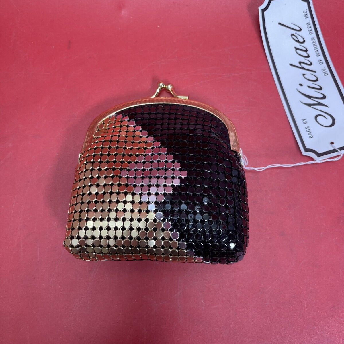 Vintage Set of 4 Black, Gold and Silver Mesh Sequin Wallets