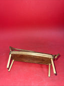 Vintage Rattan Brown Velveteen Doll Furniture Suite