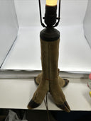 Vintage Deer Leg Lamp with Vintage Brass Riser - Stem. 4 Legs & Japanned Sphere