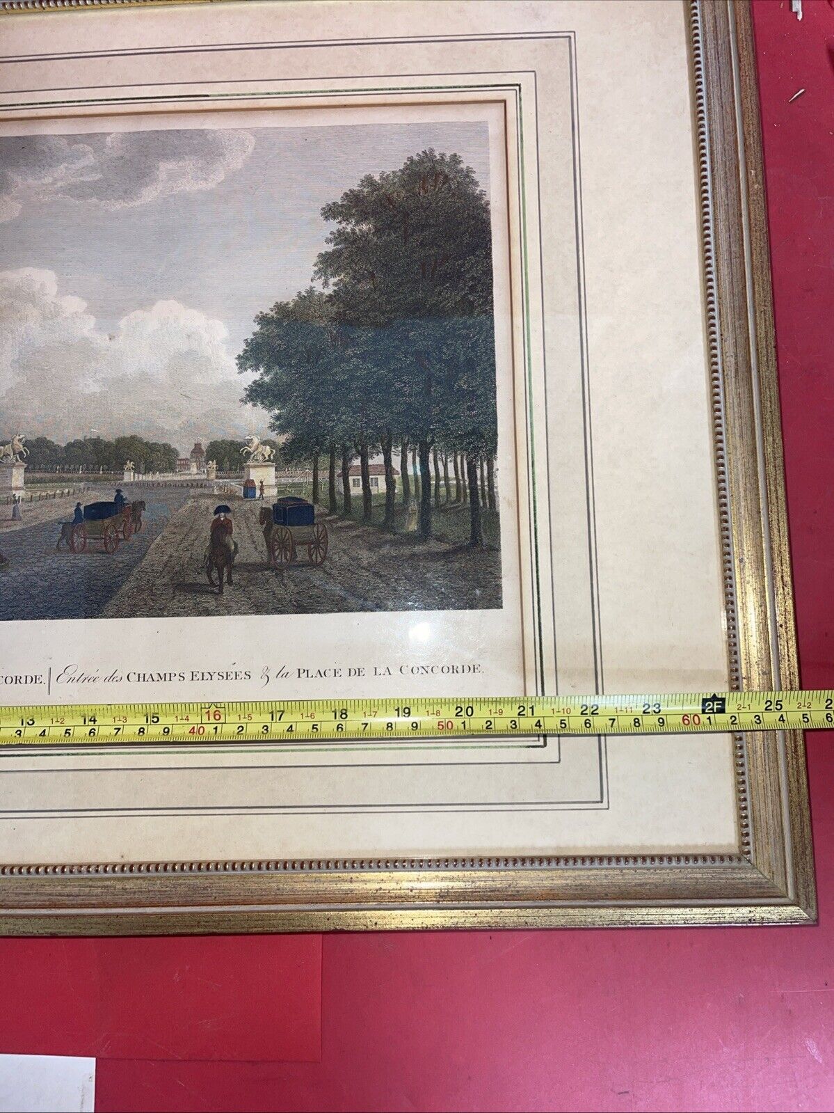 Paris Place de la Concorde Lithograph Print by Richard Phillips 1803