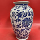 Chinese Asian Blue & White Porcelain Vase Flower Designs