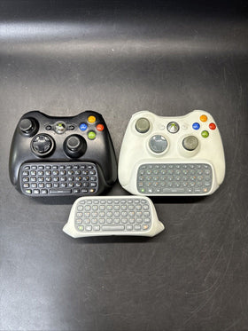 Xbox 360 Controller With Chatpad Keyboard Lot Of 2 + Keyboard/ Untested