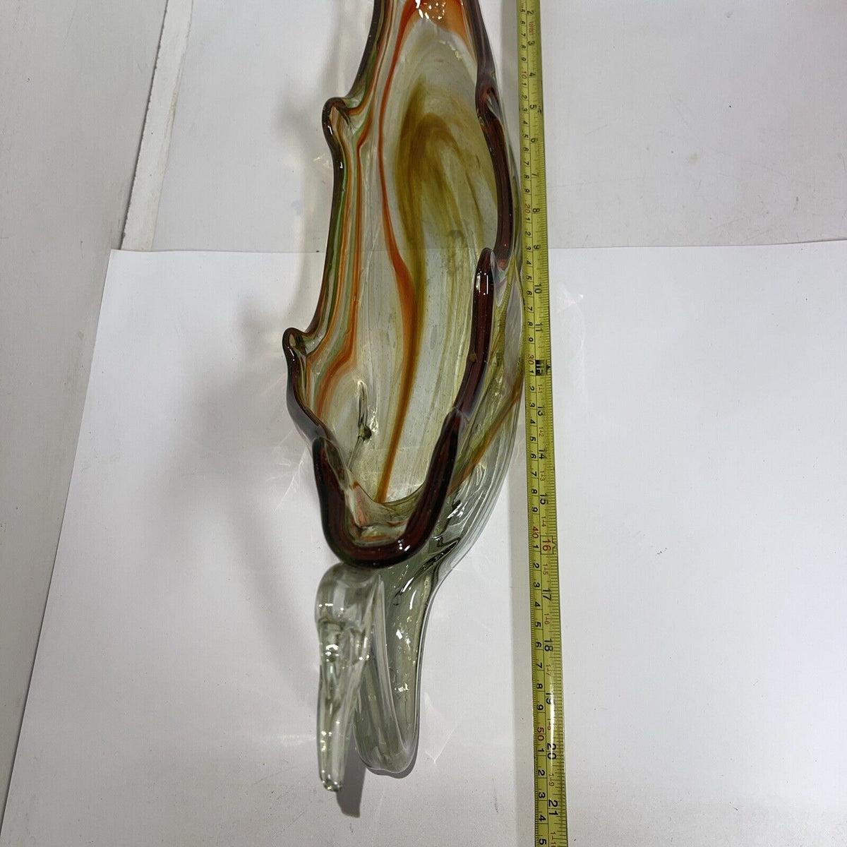Vintage Large 20" Blown Art Glass Swan  Centerpiece Planter Bowl Dish