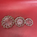 Vintage MCM Anchor Hocking Clear Glass Ashtray Stacking Set 5.5", 4" & 3"