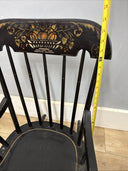 Vintage Nichols and Stone Child's Boston Rocker Stenciled Black Chair Hitchcock