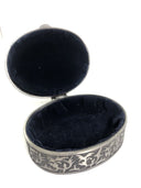 Vintage Silver Tone Acanthus Scroll Trinket Jewelry Box Dark Academia
