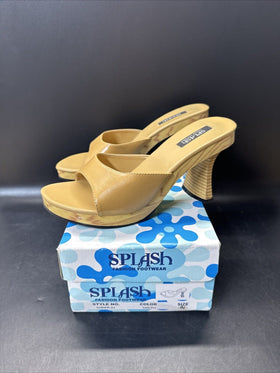 Splash Platform Chunky Wood Heel Sandals Size 8.5