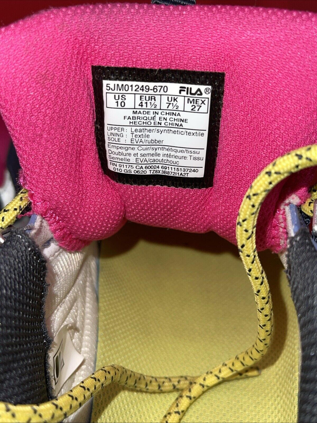 FILA Oakmont TR Womens Sneakers Pink Glo/Monument/Blue Lemonade 5JM01249-670 10