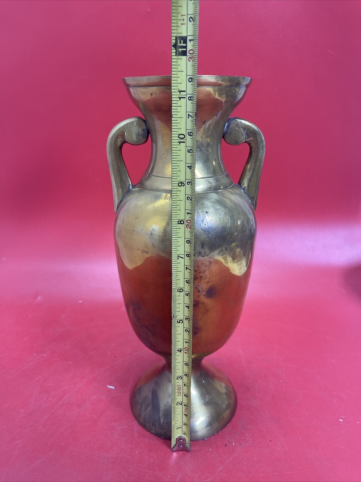 VINTAGE 11.5 INCH HIGH BRASS JUG MADE IN INDIA