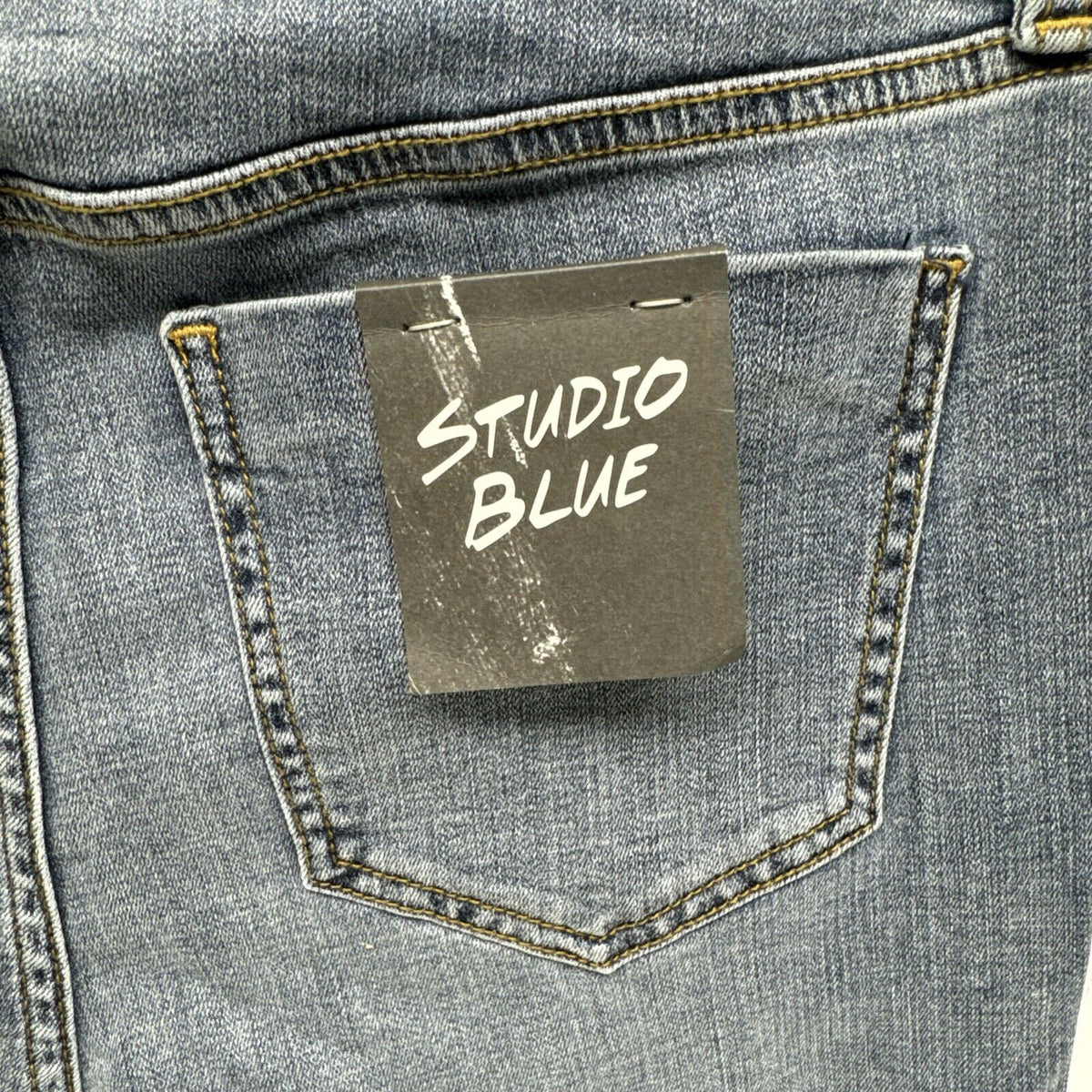 STUDIO Blue Kenova Skinny Distressed Rolled Jeans - Indigo, 12, Sz 31
