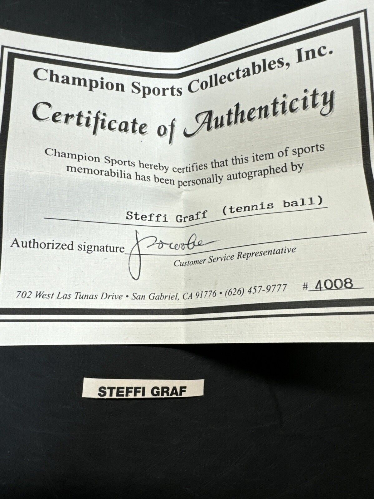 Steffi Graf Signed Tennis Ball Beckett