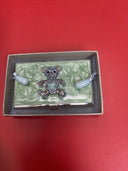 VINTAGE TEDDY BEAR ENAMEL BUSINESS CARD HOLDER