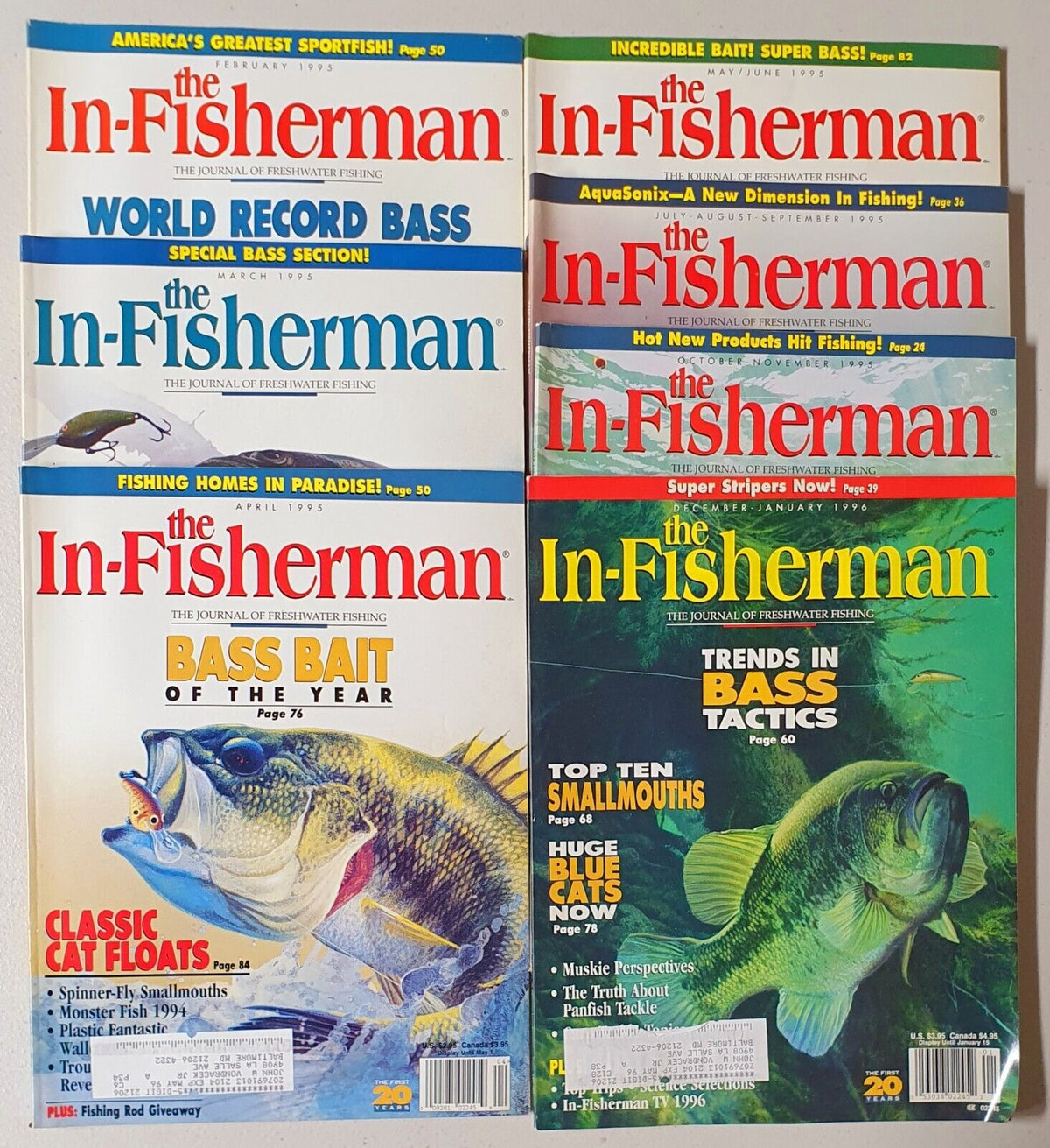 In-Fisherman Magazines Lot of 7 #1-7 (Feb 1995 - Jan 1996)