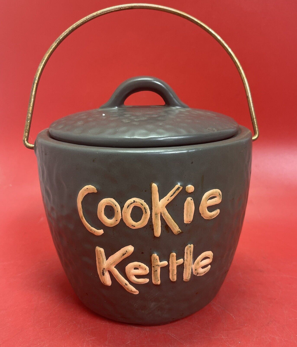 Vintage MCcoy cookie kettle green ceramic