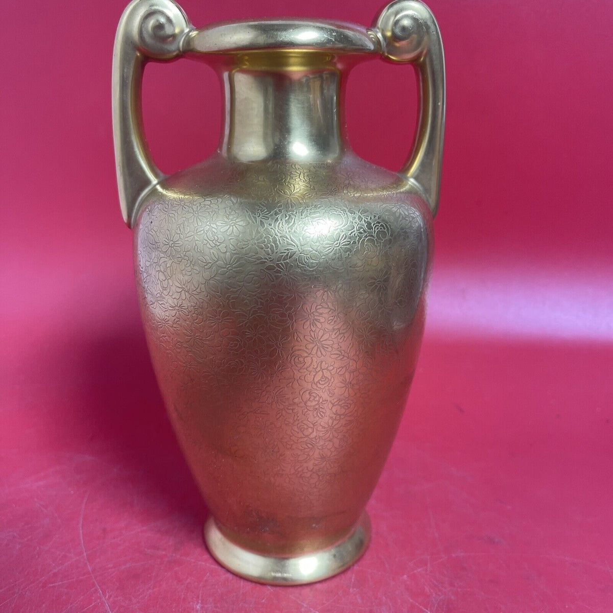 Vintage Gold Etched Pickard Vase/Urn,9" 876