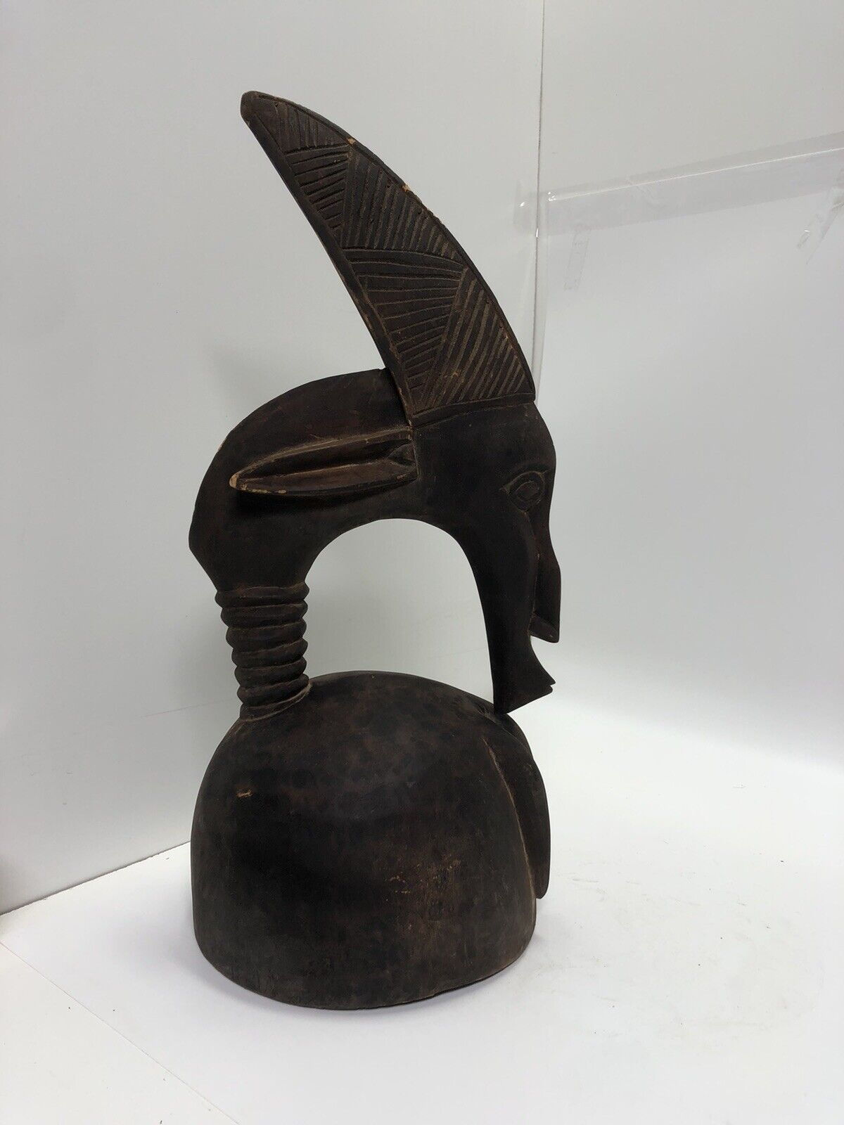 Lg Bamana Male Antelope Chiwara Helmet From Mali, Africa