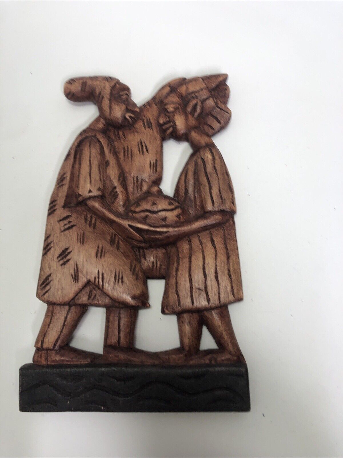 Vintage Hand Carved Unique,  Folk Art Shelf, Wooden