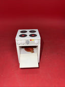 Vintage dollhouse, kitchen stove, refrigerator, sink, cabinets