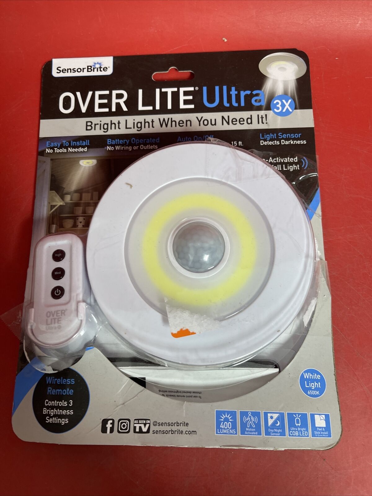 ( 3 Pack) Over Lite- Sensor Brite Overhead Motion Lot of 3