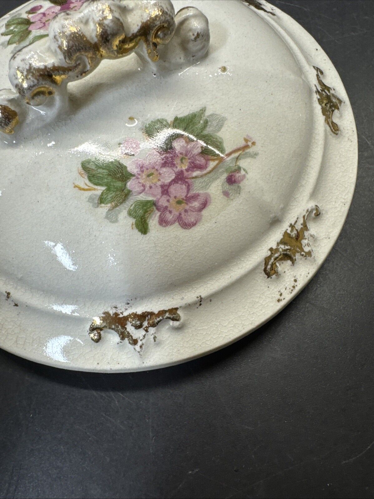 Vintage Porcelain Candy Dish Floral