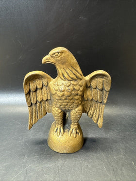 Old Cast Iron EAGLE PAPERWEIGHT Figural Metal Bird 5 1/4”