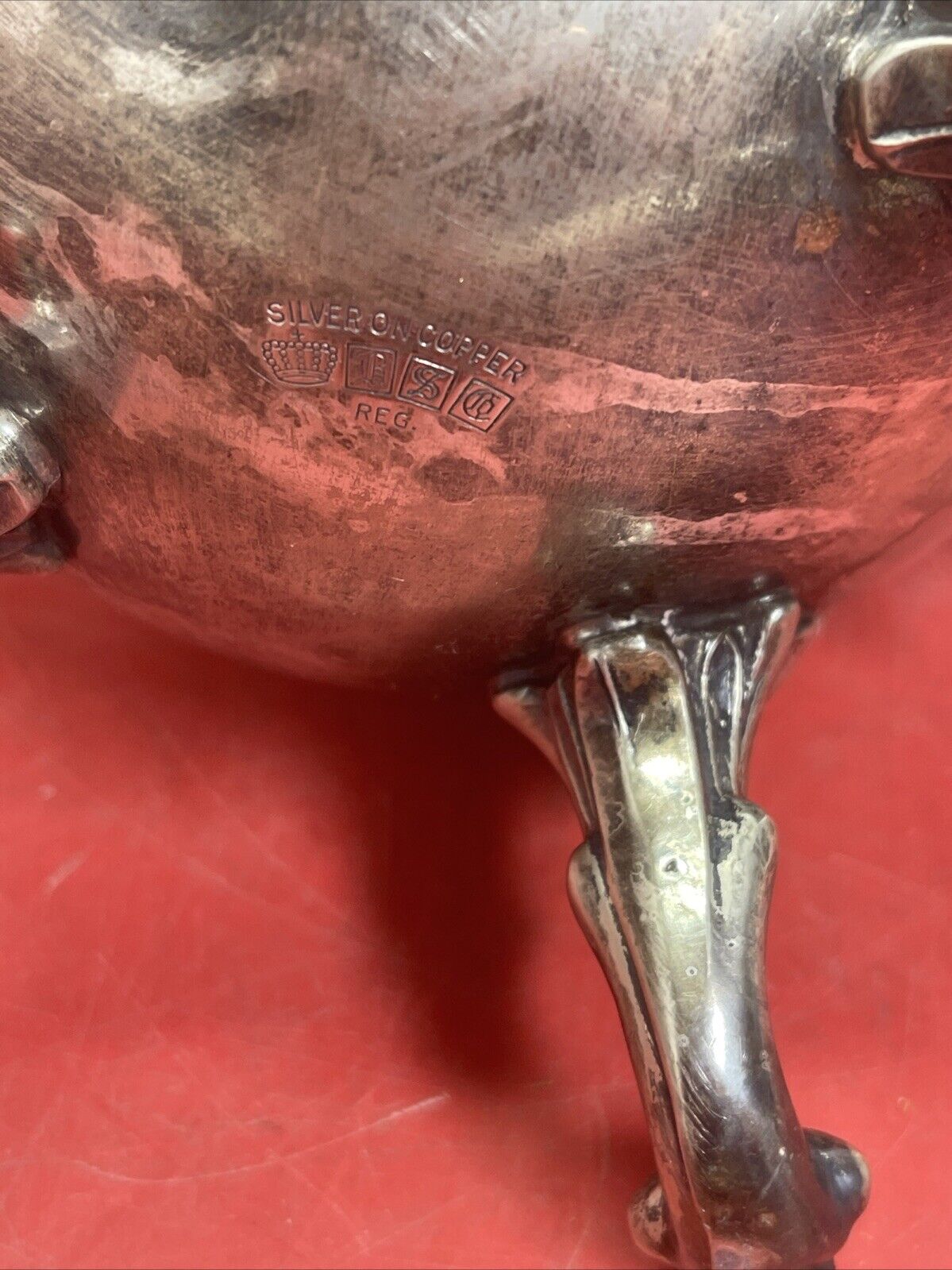 Vintage Birmingham Silver Company BSC Tea/Coffee Pot Silver on Copper