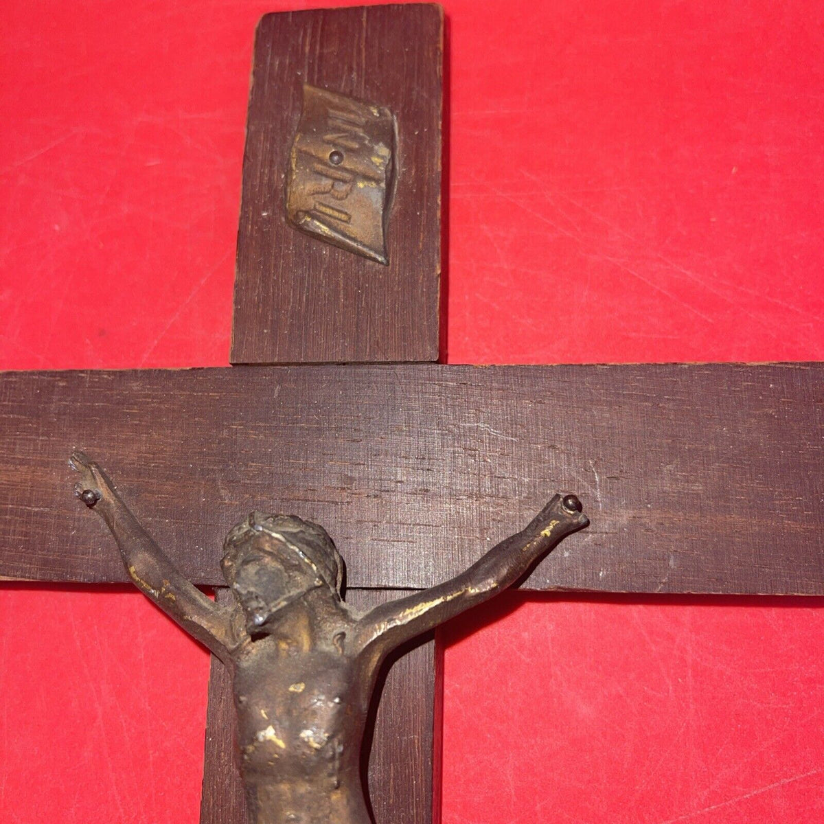 Vintage Wooden Christian Crosses Last Rites, Old Wooden Tin Jesus Lot 4 (Damage)