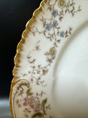 CH Field Haviland Limoges Round Plate Flowers Gold Trim
