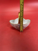 Vintage Limoges Castel France Porcelain Handled Basket Floral Birds Gilt 
