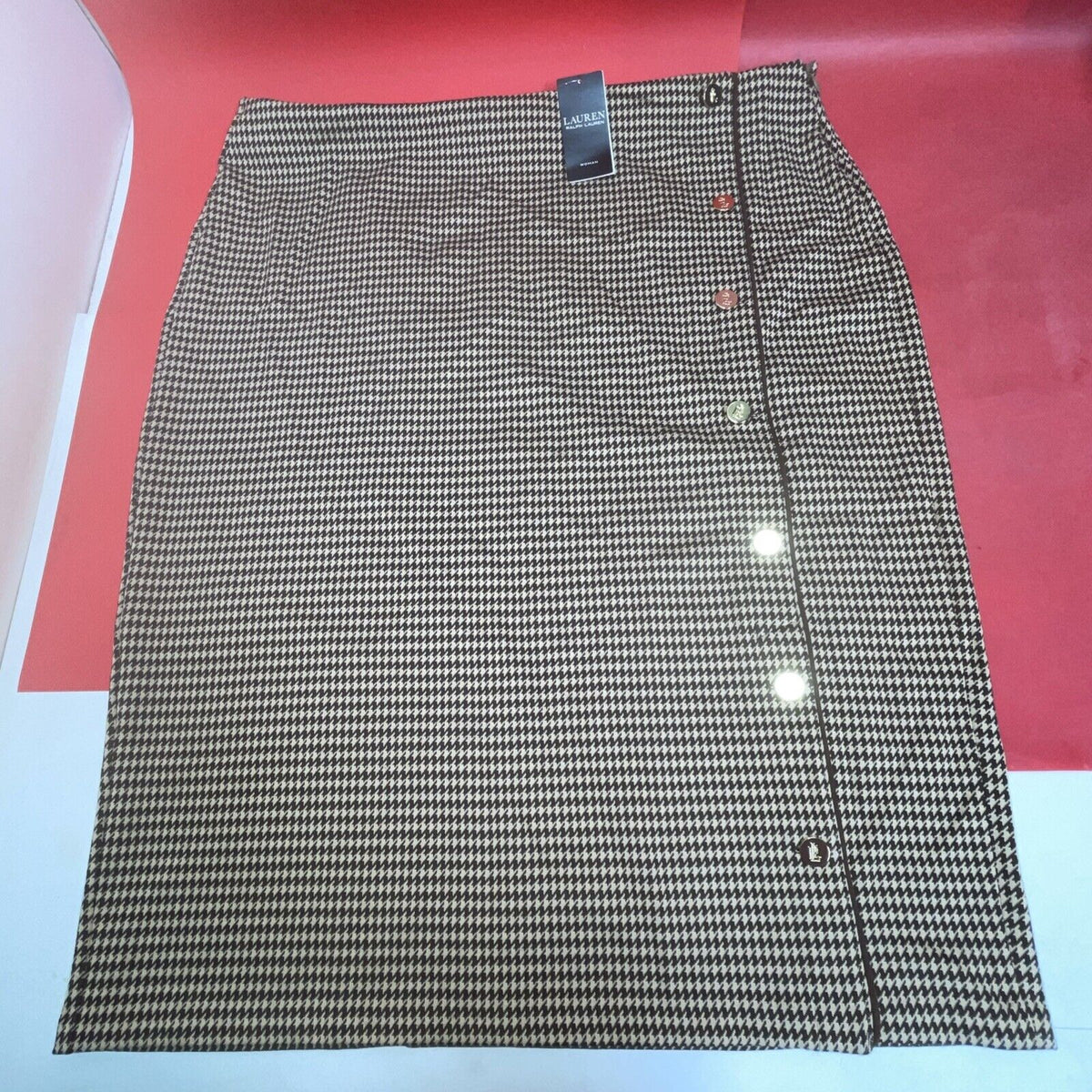 Lauren Ralph Lauren Size 2X Hounds Tooth Pencil Skirtx