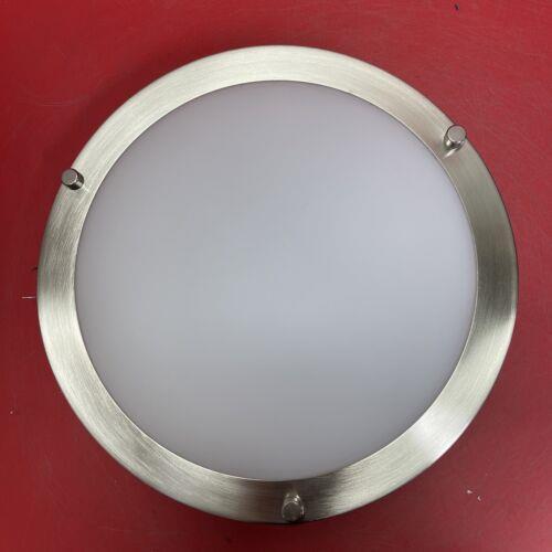 Hampton Bay Flaxmere 12 in Brushed Nickel Dimmable LED Flush Mount Ceiling Light