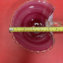 Vintage Italy Hand Blown Pink Swirl Glass Gold Fleck Nappy Dish