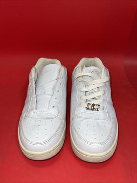 Baby Phat White Leather Sneakers Shoes w Jewel Embellishment Womens Size 8