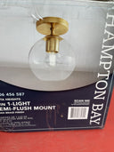 Hampton Bay Vista Heights 8 in 1-Light Aged Brass Semi Flush Mount Ceiling Light