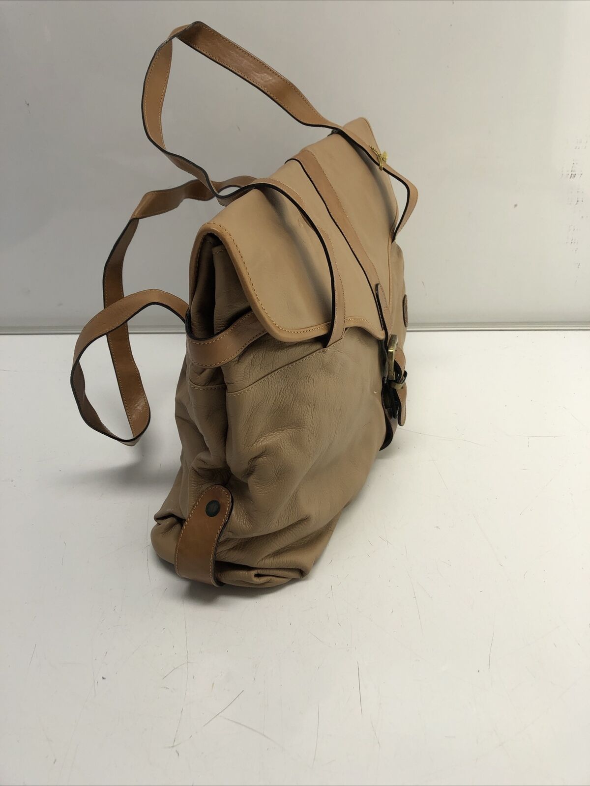 Bettina Light Brown Leather Satchel Handbag