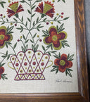 Vintage John L Gieroch Framed Wall Art Linen Burlap 1760 