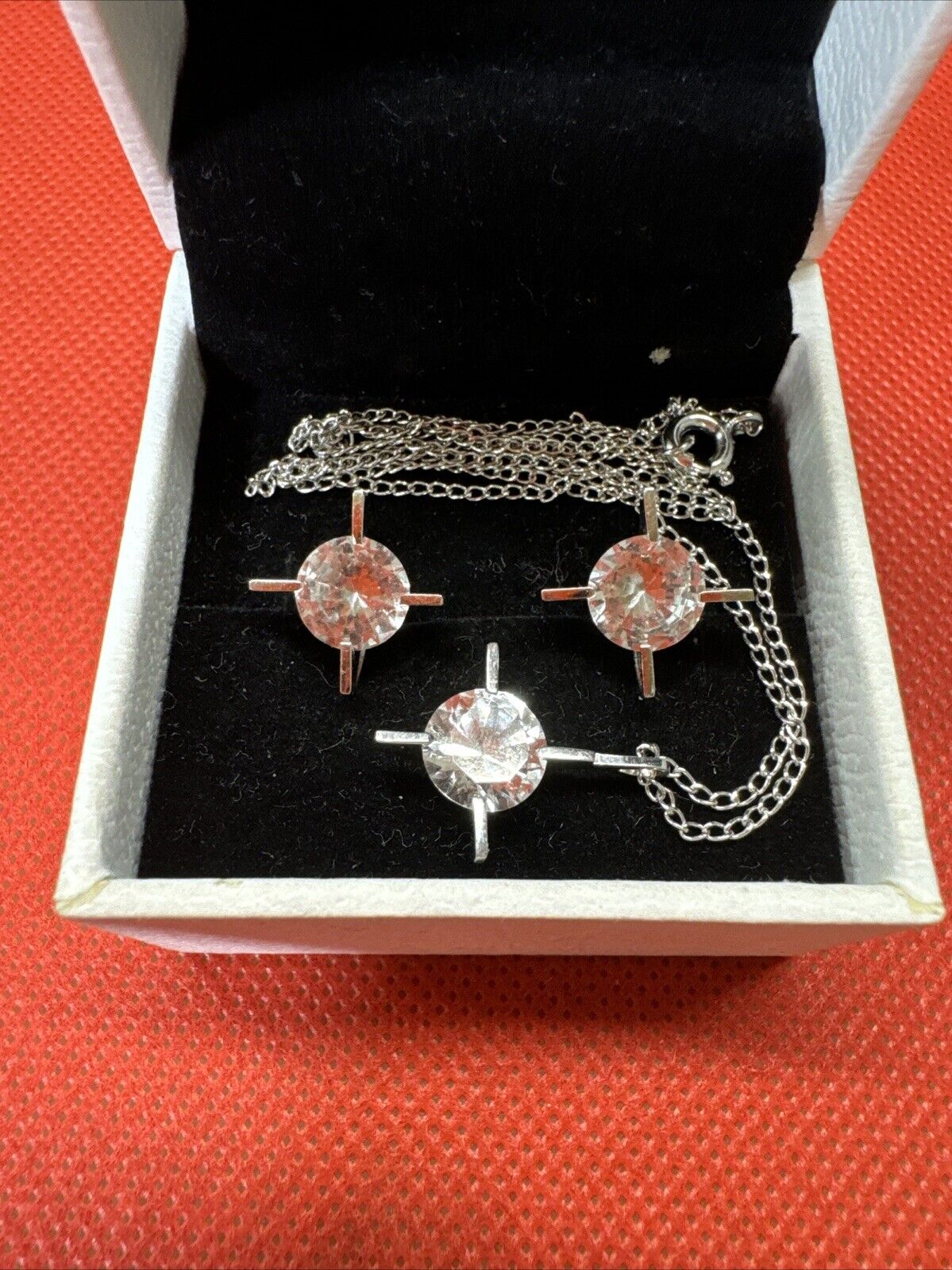 Vintage Marvel Sterling Silver Earrings and Pendant Set