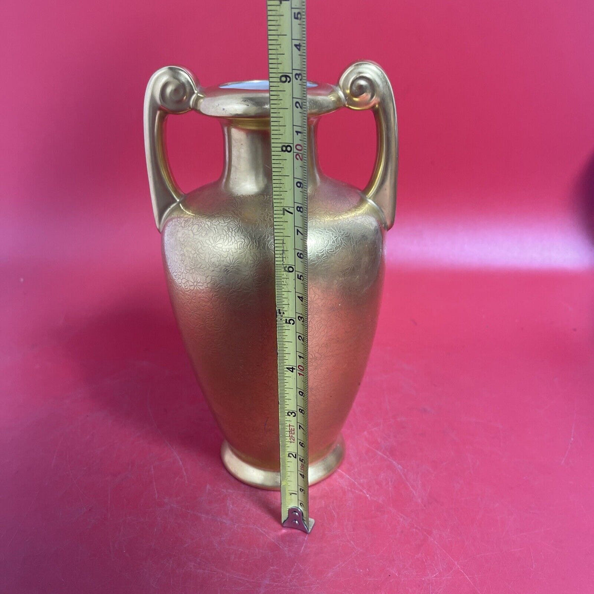 Vintage Gold Etched Pickard Vase/Urn,9" 876