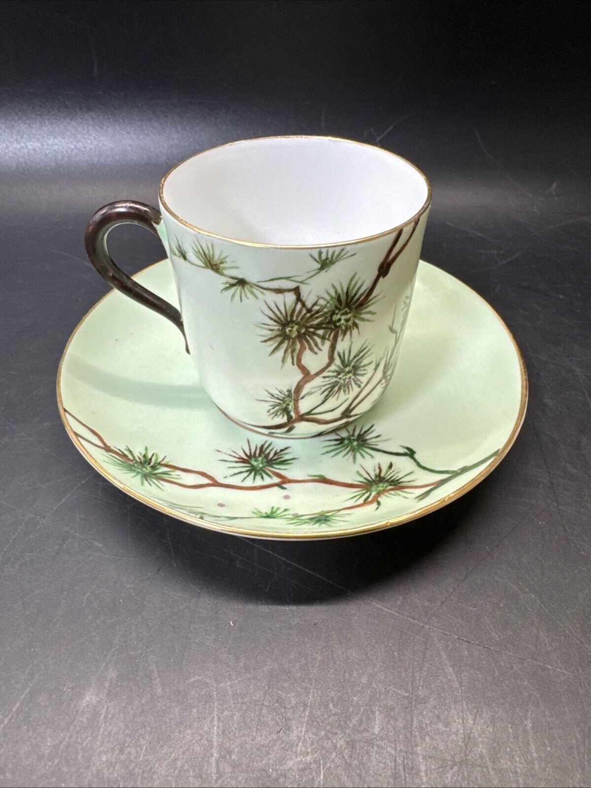 Vintage Mini Cup & Saucer Floral/ Set Of 2