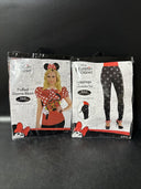 Disney Minnie Mouse Costume Puffed Sleeve Shirt And Leggings With Detachable Tai