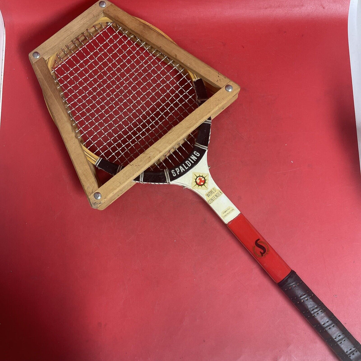 Vintage Spalding World Contender Tennis Racquet with frame
