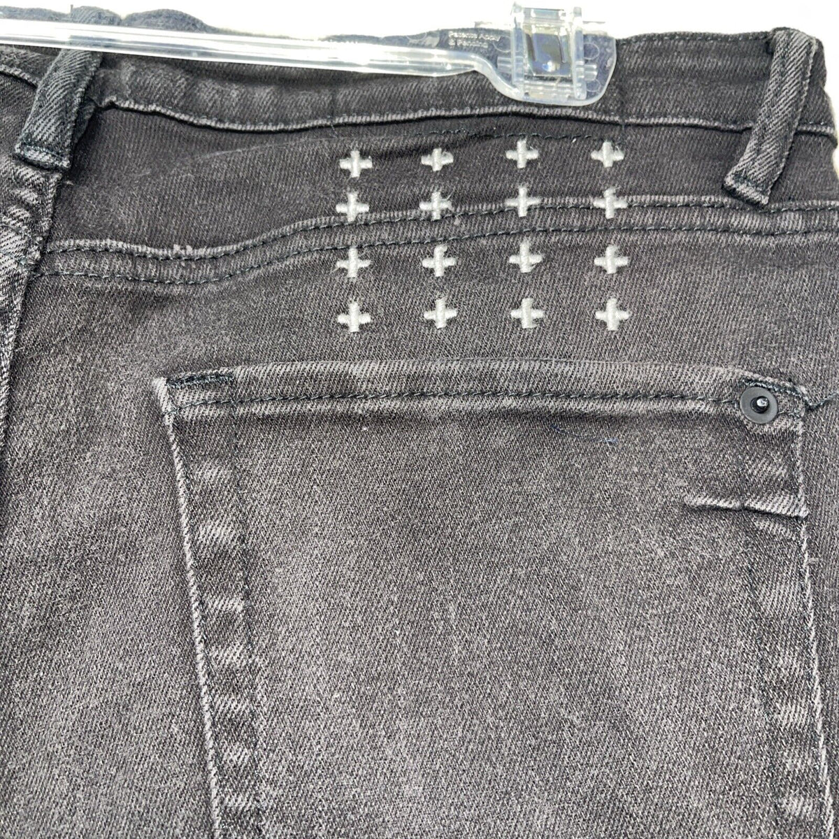 KSUBI Jeans Mens 34 Black Van Winkle Ace Button Fly Stretch