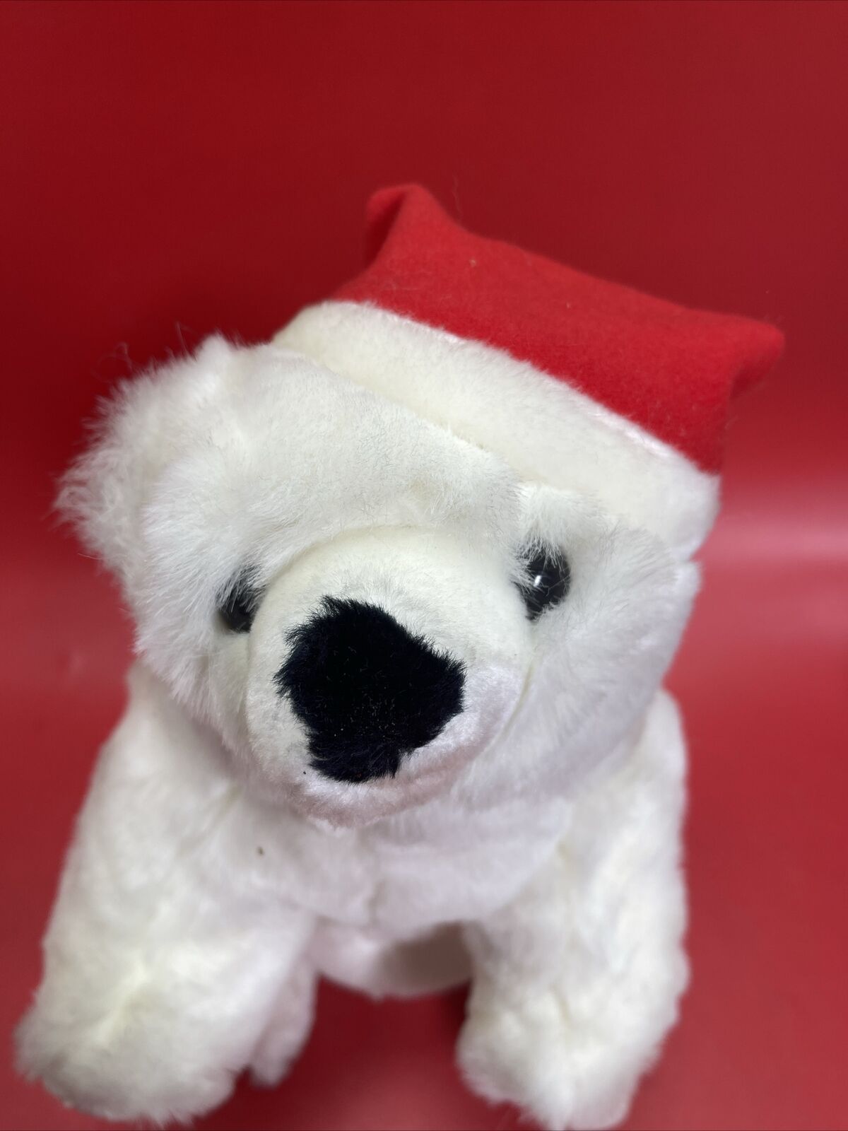 Vintage Polar Bear in a Red Hat 1986