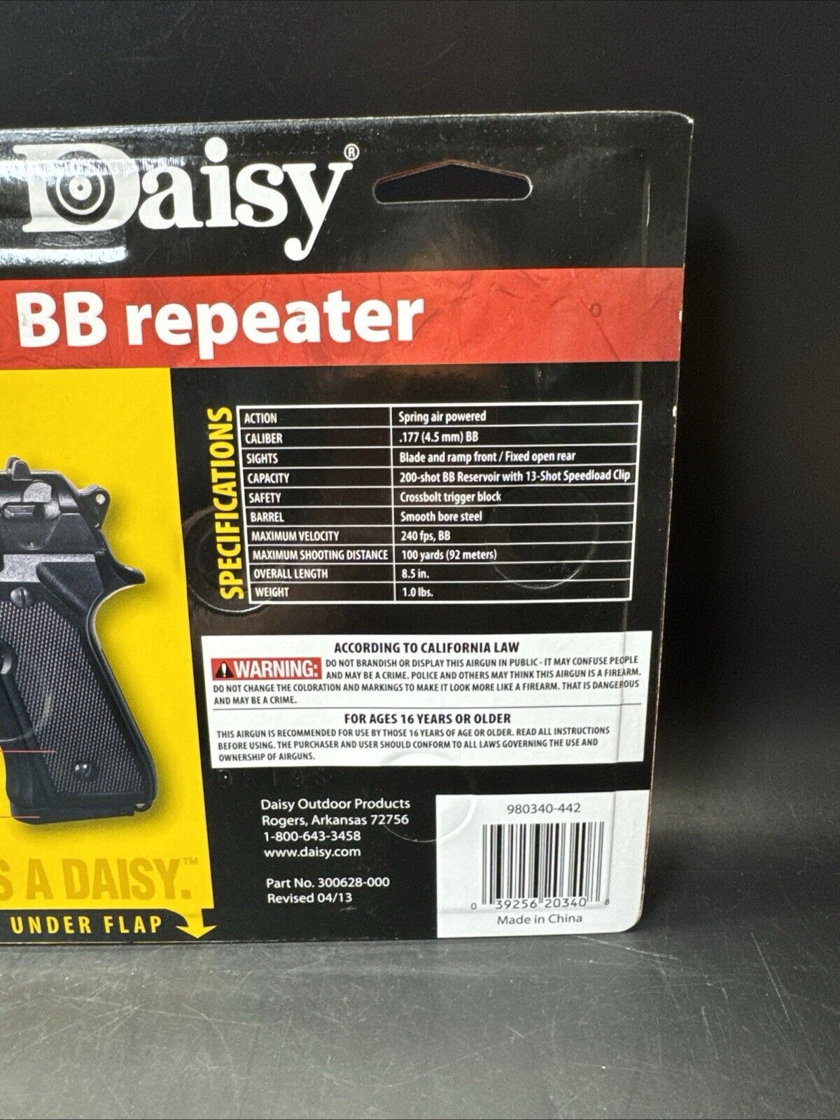Daisy Powerline 340 BB Air Pump Spring Gun/ The Box Is Damage