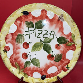 Awesome Hand Painted Italian Large 12 3/4” Pizza Serving Plate