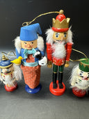 Lot Of 8 Small Wooden Nutcracker Ornaments