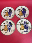 Gibson Everyday Fruit Grove Set Of 4 Hand Painted Desserts Plates 6.3/4”