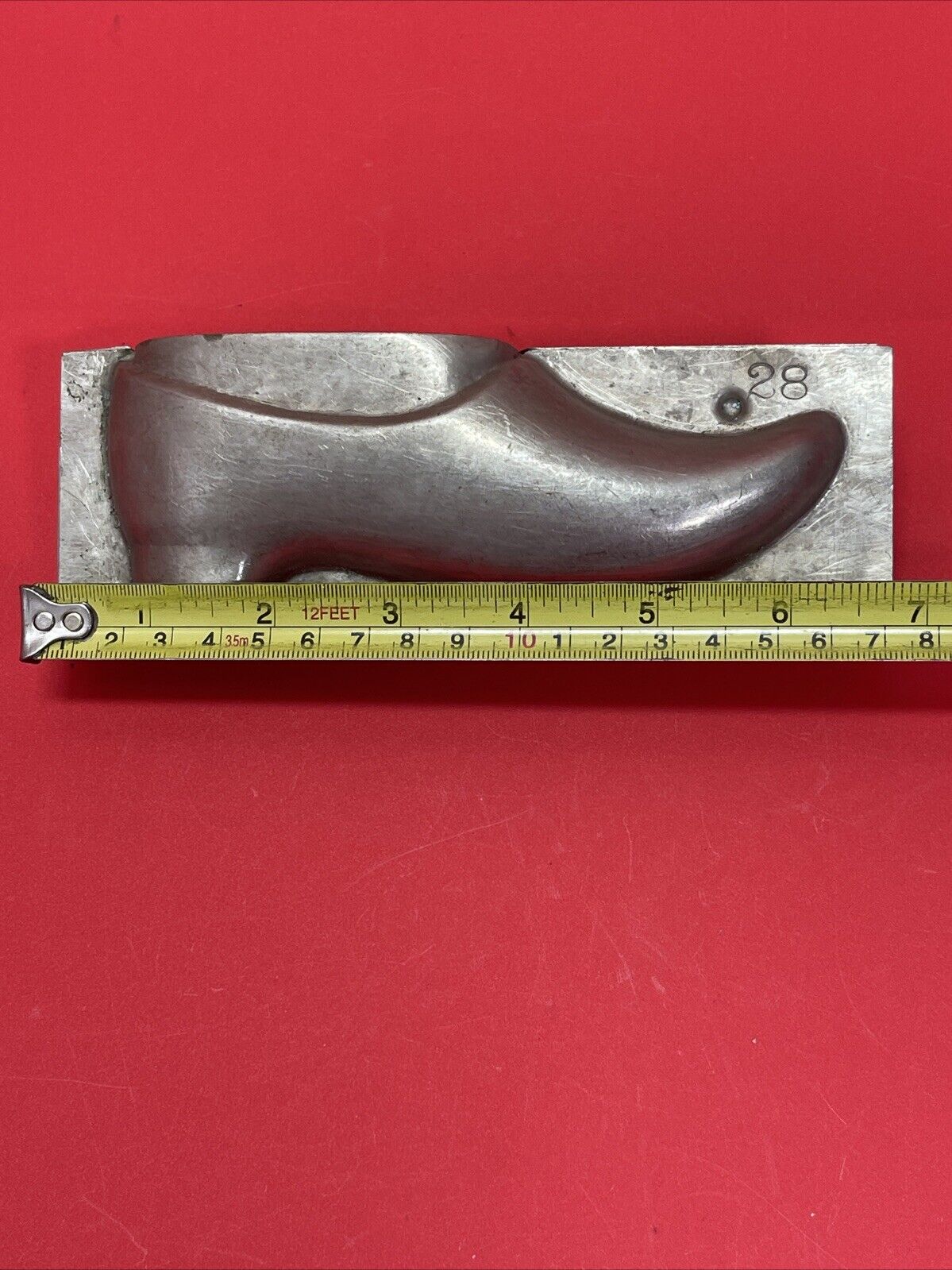 B-M Chocolate Solid Nickel Silver Dutch Shoe #28 Candy Mold Vintage