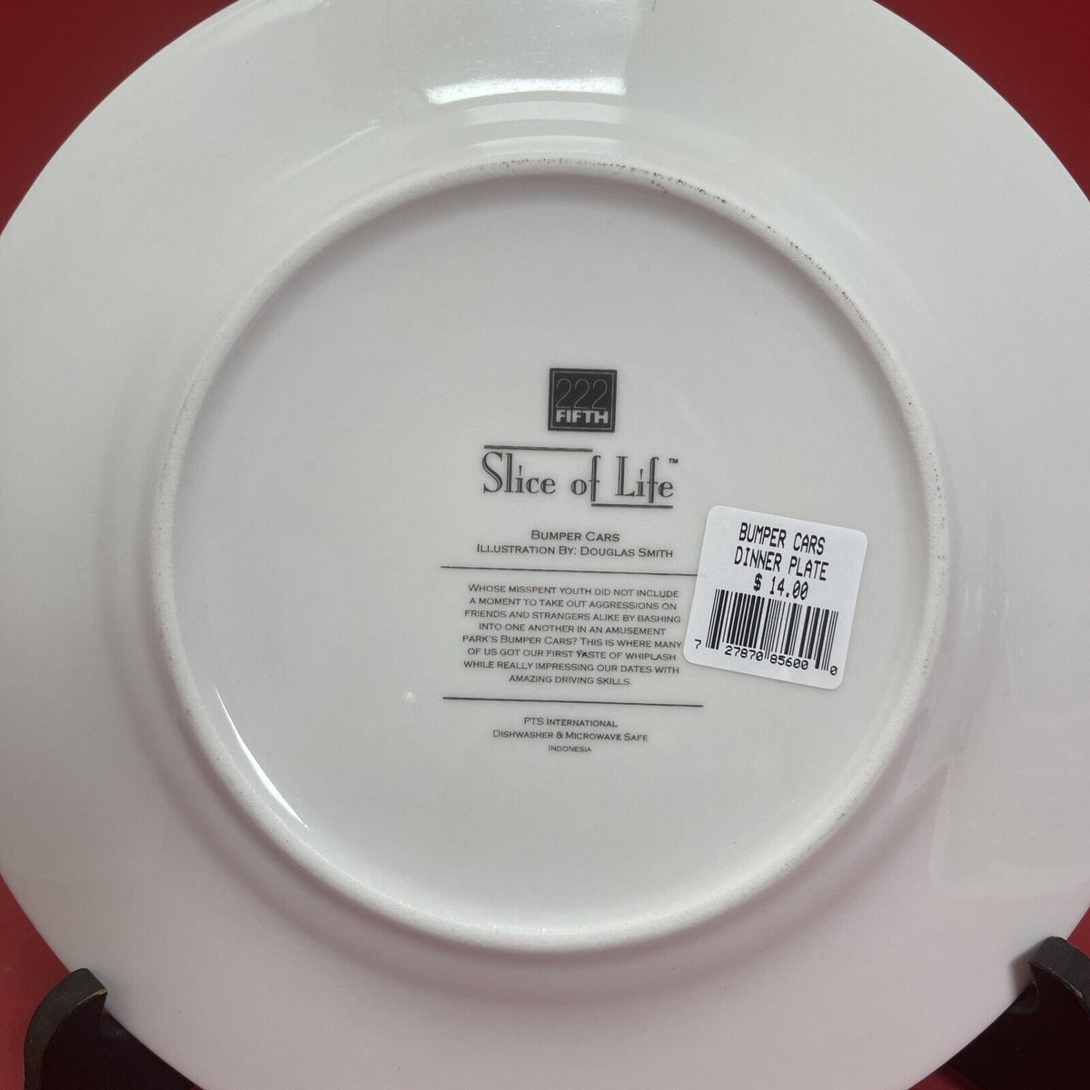 222 FIFTH SLICE OF LIFE BUMPER CARS DINNER PLATE BY DAUGLAS SMITH 10.5 in